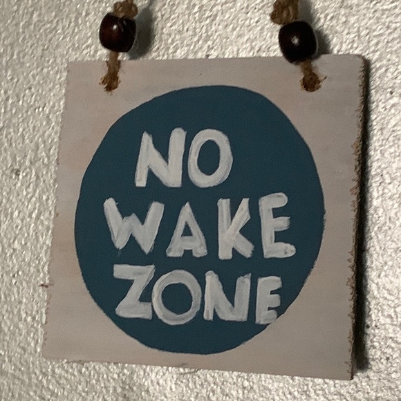 Shabby Chic Boho Door Sign - No Wake Zone - perfect for the bedroom or nursery - Picture 5 of 11